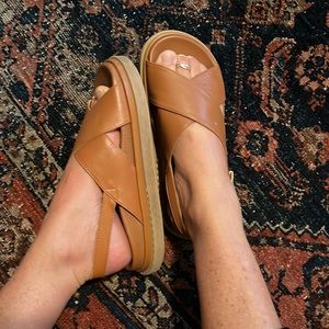 ALOHAS Tan Leather Sandals - made in Spain
